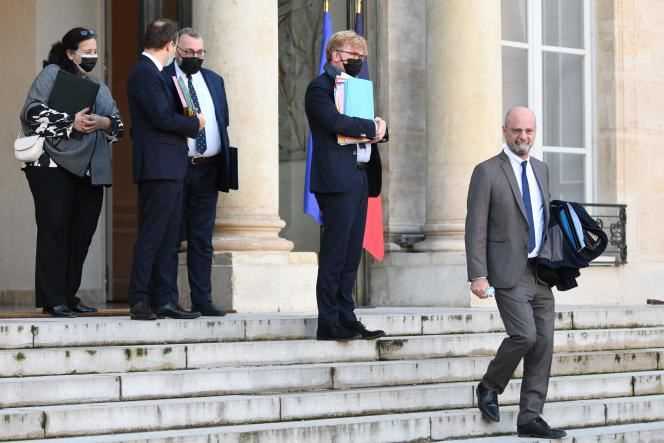 Jean-Michel Blanquer, December 8, 2021, at the exit of the Elysée Palace.