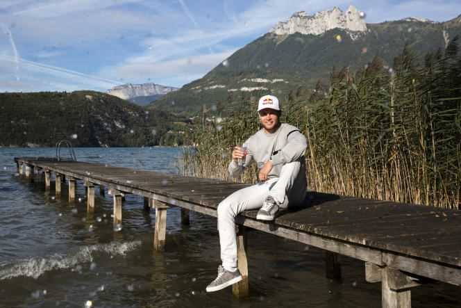 Alexis Pinturault, French alpine skier, on the shores of Lake Annecy, in Saint-Jorioz (Haute-Savoie), September 27, 2021.