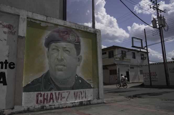 A painting of Hugo Chavez, in his hometown, Sabaneta, in the state of Barinas (Venezuela), on December 5, 2021.