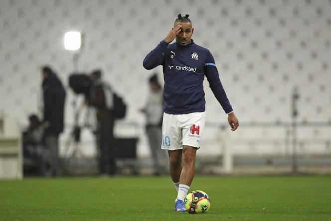 Dimitri Payet, during a match between OM and Estac, the Trojan club, on November 28, 2021, in Marseille.