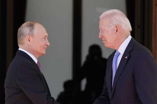 Presidents Vladimir Putin and Joe Biden on June 16, 2021 in Geneva.