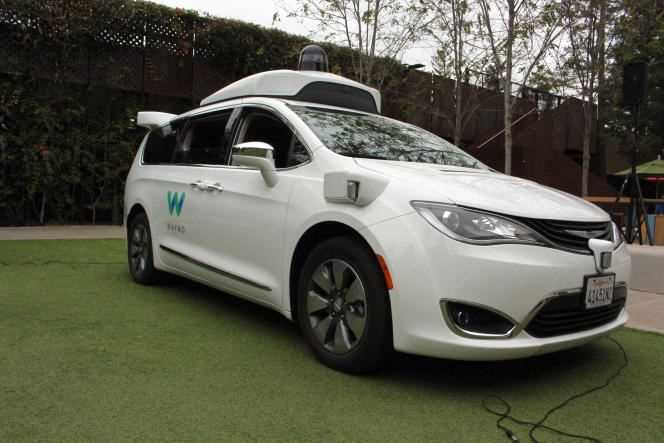 A Google Waymo self-driving car in Mountain View, Calif., In May 2019.