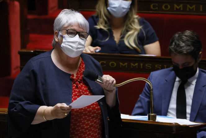 The Minister for Territorial Cohesion, Jacqueline Gourault, during a questioning session to the government at the National Assembly, in Paris, July 20, 2021.
