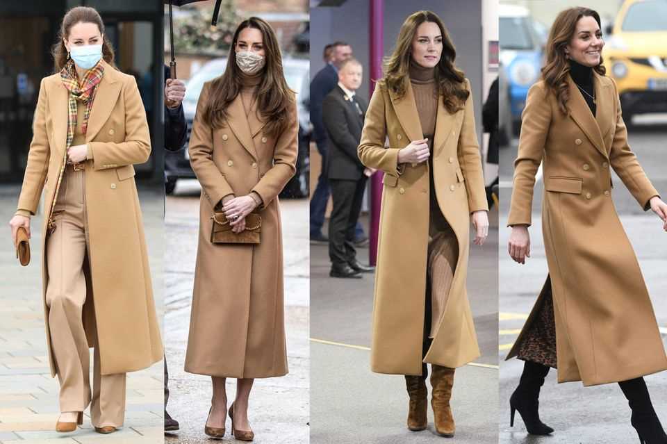 Duchess Catherine has already worn Massimo Dutti's brown wool coat to a few appearances.