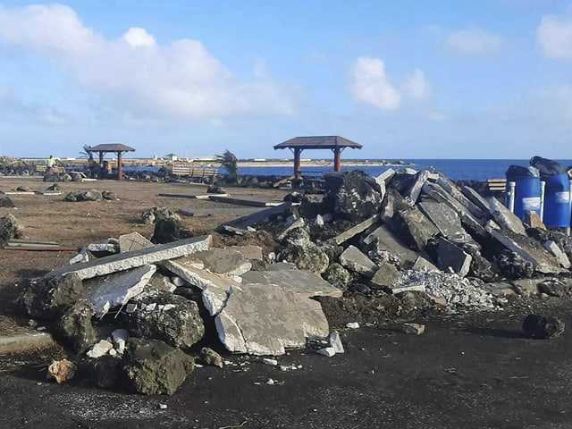 Debris off the coast of Tonga.