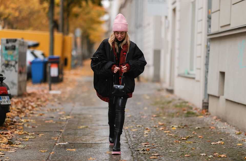 Sonia Lyson at a street style shoot in Berlin