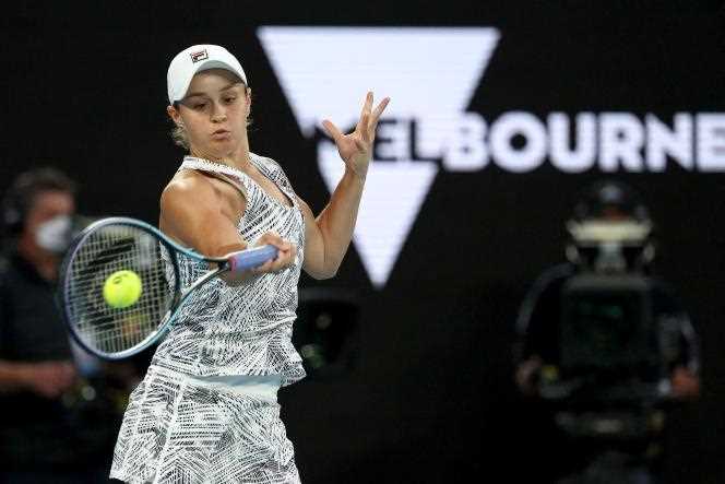 Australian Ashleigh Barty during the Australian Open final, Saturday January 29, 2022.