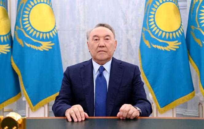 Kazakshtan's former president Nursultan Nazarbayev in a televised speech following protests sparked by rising fuel prices.  This photo was posted on January 18, 2022.