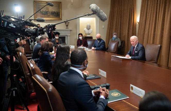 Joe Biden, at the White House, in Washington, January 20, 2022.