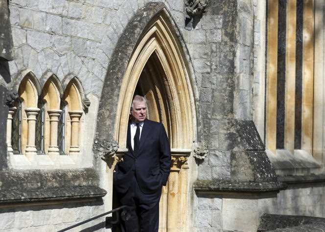 Prince Andrew during a Sunday mass, at Royal Lodge (United Kingdom), in April 2021.