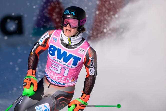 Norwegian Lucas Braathen in the slalom in Wengen, Switzerland, January 16, 2022.