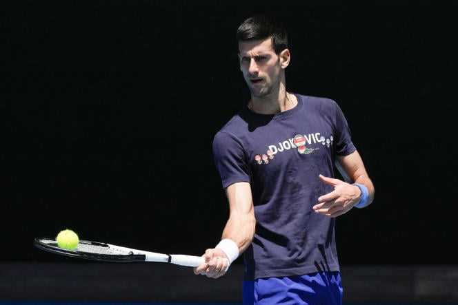 World number one tennis player, Serbian Novak Djokovic, trains ahead of the Australian Open in Melbourne on January 12, 2022.