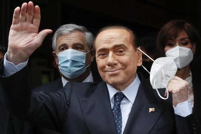 Former President of the Italian Council, Silvio Berlusconi, in Rome, February 9, 2022.