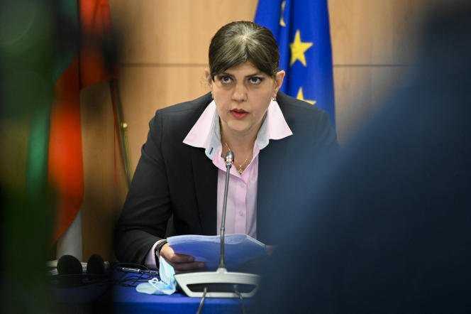 Laura Codruta Kövesi, Chief Prosecutor of the European Public Prosecutor's Office, at a press conference in Sofia, Bulgaria, June 11, 2021.