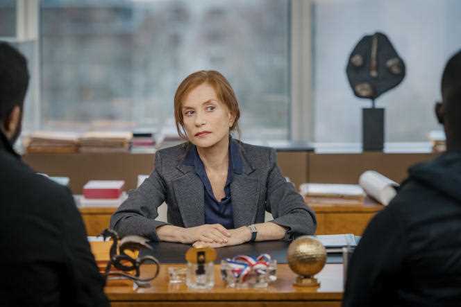 Clémence, mayor of a suburban town, played by Isabelle Huppert in Thomas Kruithof's film, 