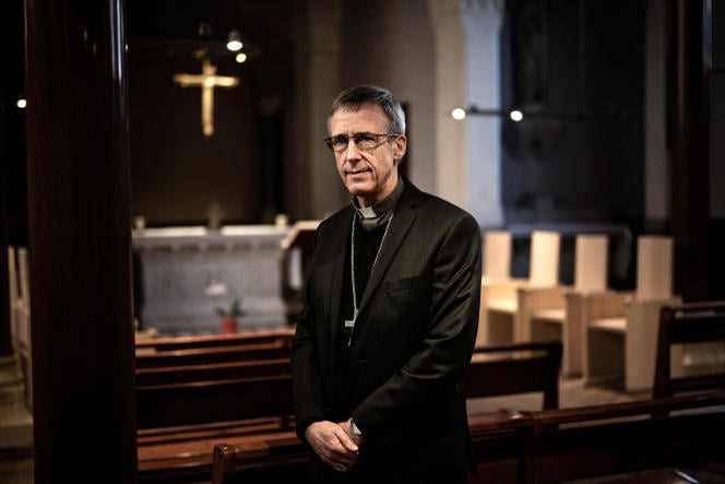 The Archbishop of Lyon, Monsignor Olivier de Germay, in Lyon, March 5, 2021.