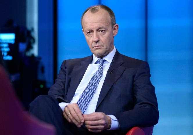 The new leader of the German Christian Democratic Party (CDU), Friedrich Merz, during the recording of a television interview in Berlin, Germany, December 17, 2021.
