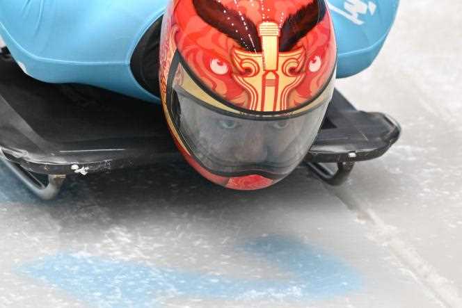 China's Yin Zheng took part in skeleton training on Tuesday (February 8th) in Yanqing.