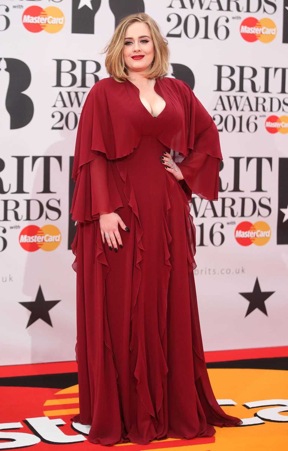 Adele at the 2016 Brit Awards.