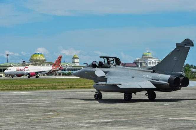 A Rafale fighter jet at an airbase in Blang Bintang, Indonesia's Aceh province, May 19, 2019.