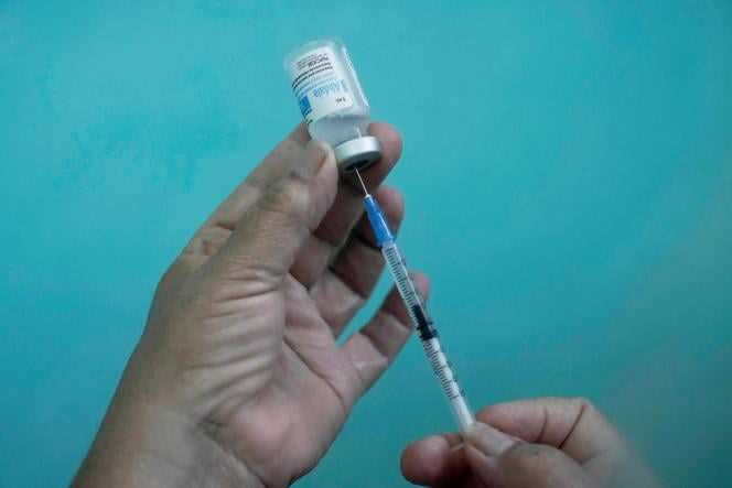 A dose of Abdala vaccine prepared in Cuba, August 2021.