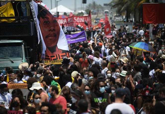 Demonstration to demand justice for the murder of Congolese Moïse Kabagambe, in Rio de Janeiro, Brazil, February 5, 2022.