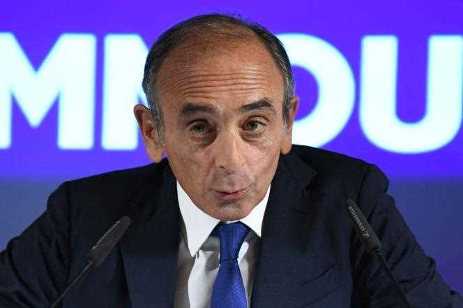 Eric Zemmour during his wishes to the press, in Paris, on January 10, 2022.