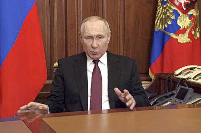 Vladmir Putin announcing the start of a military operation on the territory of Ukraine in a video, released on February 24.