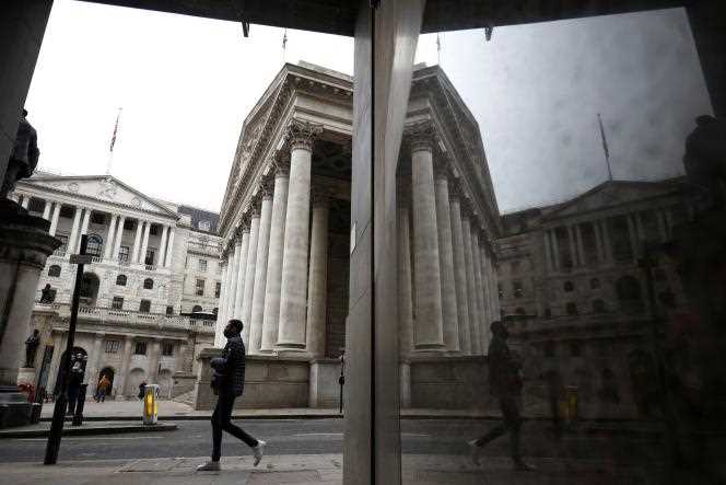 The Bank of England in the City of London financial district in London on January 23, 2022.