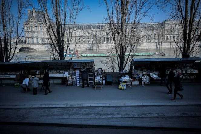 Booksellers' stalls in Paris on February 22, 2018.