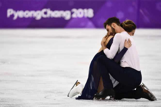 French ice dancing couple Gabriella Papadakis and Guillaume Cizeron in Gangneung (South Korea) during the 2018 Pyeongchang Olympics.