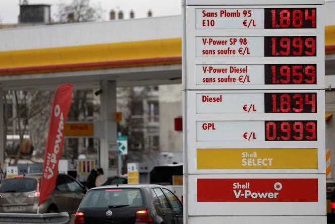 A gas station in Colombes (Hauts-de-Seine), February 2, 2022.