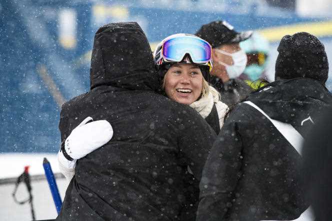 During the big air event of the Winter X Games 2022, Tess Ledeux became the first woman to achieve a double cork 1,620. In Aspen (Colorado), on January 21, 2022.