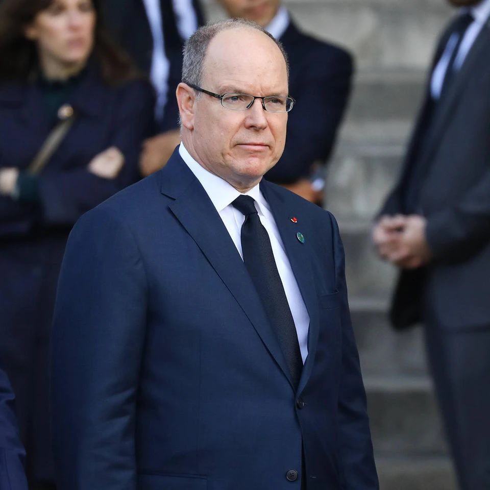Prince Albert of Monaco has also come to bid farewell to France's former President.
