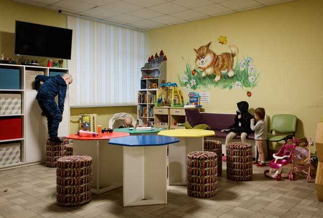 A common room in the Children's Hospital in Lviv.