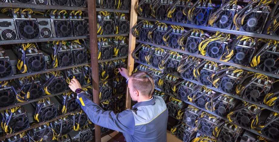 A mining farm for bitcoin.  The graphics cards are used for the calculations.