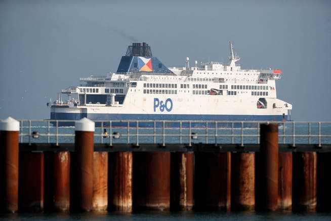 A P&O ferry departs the Port of Dover on 1st January 2021.