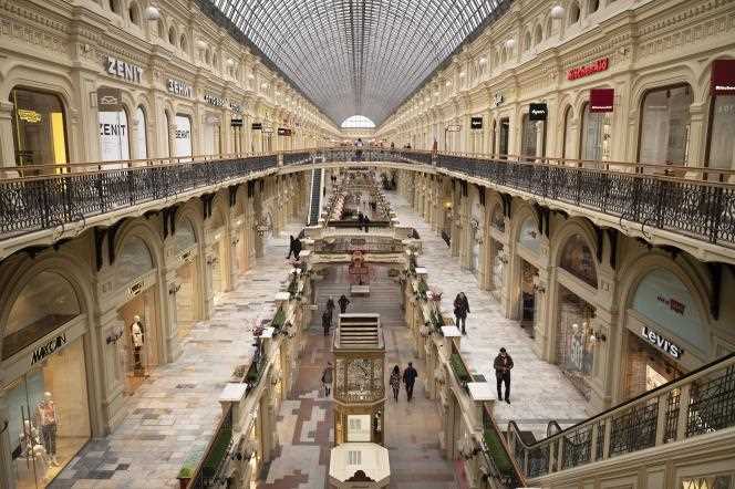 Inside the GUM shopping center in Moscow, Russia, March 4, 2022. 