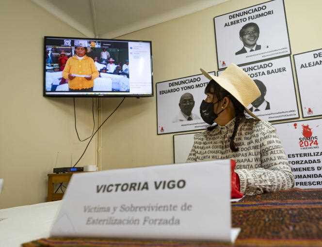 Victoria Vigo, victim of forced sterilization under President Alberto Fujimori's program, in Lima, November 17, 2021.