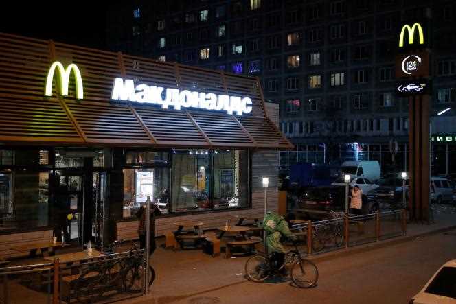 A McDonald's restaurant in Saint Petersburg on March 8, 2022.