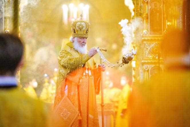 Patriarch Kirill, head of the Russian Orthodox Church, in Moscow on February 27, 2022.