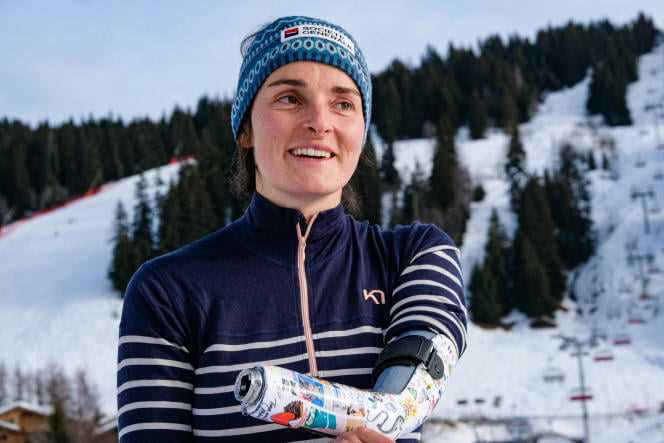 Marie Bochet, the only woman in the French disabled alpine ski team present at the Paralympic Games in Beijing 2022.