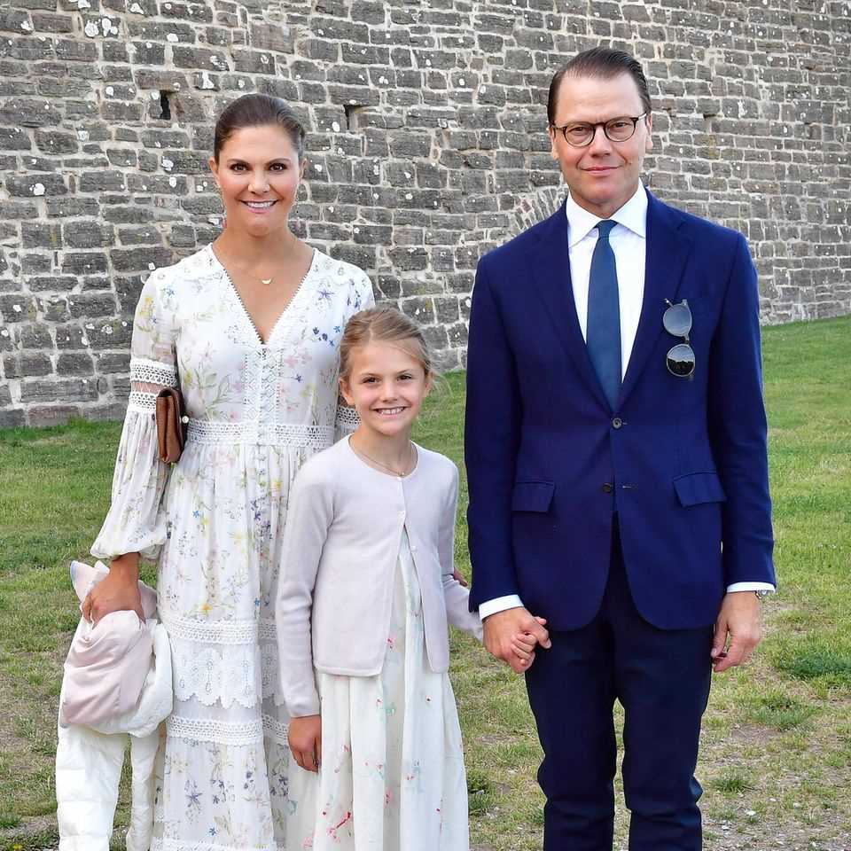 Crown Princess Victoria on her birthday on July 14, 2021 with Princess Estelle and Prince Daniel