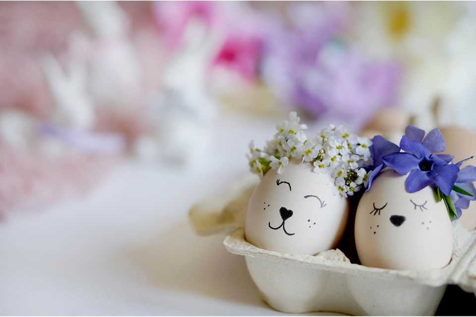 Spring craft ideas: Eggs as vases with flowers