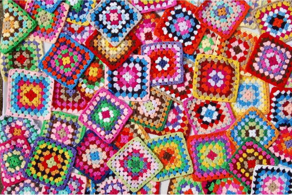Use leftover wool: granny squares