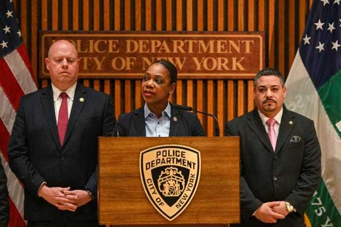 New York Police Chief Keechant Sewell's press conference after the April 12, 2022 subway shooting. 