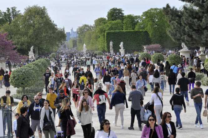 At the Tuileries Garden, in Paris, on April 21, 2022.