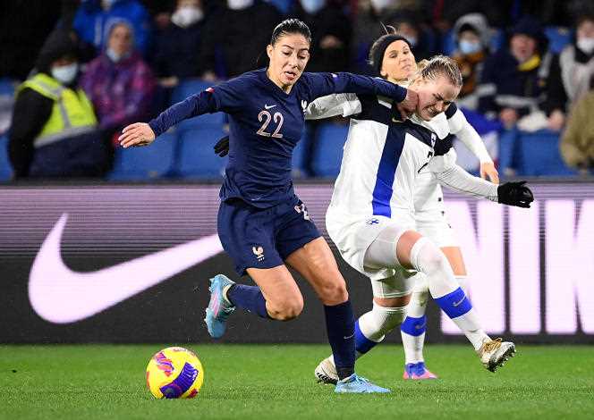 Clara Mateo, here during a match against Finland in February, is one of the new faces called up to the France team by coach Corinne Deacon.