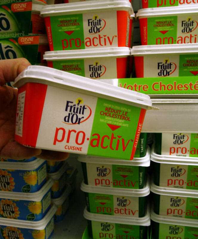 Picture taken November 29, 2005 of dairy products against cholesterol.    