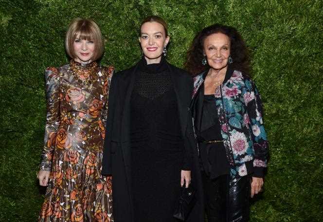 Anna Wintour, Marta Ortega and Diane von Furstenberg in New York on November 5, 2019.